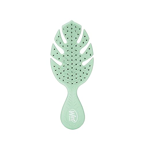 Wet Brush Go Green Mini Detangler, Green - Detangling Travel Hair Brush - Ultra-Soft IntelliFlex Bristles Glide Through Tangles & Gently Loosens Knots While Minimizing Pain, Split Ends & Breakage