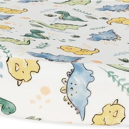 Under The Nile Organic Cotton Dino Bassinet Sheet. Size 28" x 18"