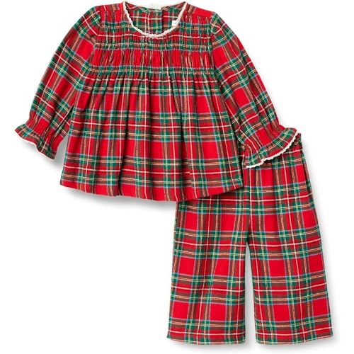 Amazon Essentials x Sofia Grainge Toddler and Baby Girls' Long Sleeve Flannel Set