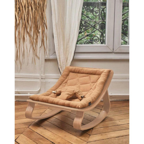 LEVO Beech Wood Baby Rocker - Camel