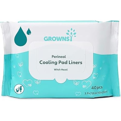 Grownsy Long-lasting Soothing Perineal Cooling Pad Liners, 28PCS Postpartum Cooling Pad Liner for Postpartum recovery, Perineal Hemorrhoid Cooling Wipe for Mom Postpartum Essentials Care