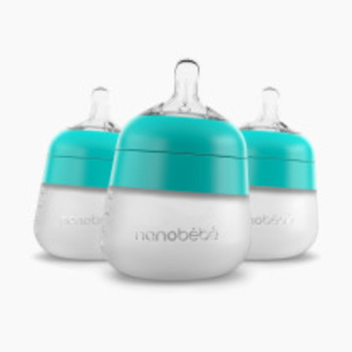 Nanobebe Flexy Silicone Baby Bottle - Teal, 5 Oz, 3