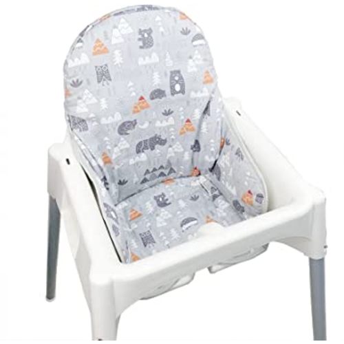 ZARPMA Cotton Seat Covers for IKEA Antilop Highchair,Cotton Surface and Cotton Padded,Forest Pattern Foldable Baby Highchair Cover for IKEA Child Chair Cushion (Grey Forest) : Amazon.com.au: Baby