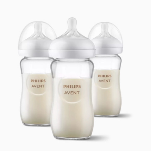 Philips Avent 3pk Glass Natural Baby Bottle With Natural Response Nipple - Clear - 8oz