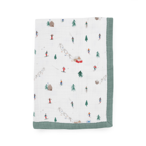 Cotton Muslin Baby Quilt - Powder Party
