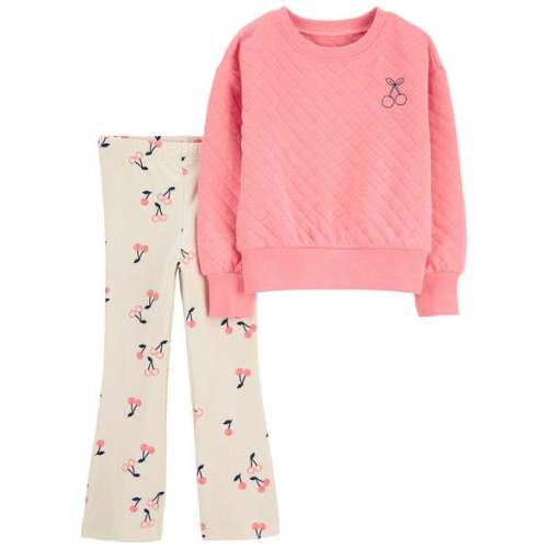 Baby 2-Piece Cherry Doubleknit Pullover & Flare Legging Set - Carter's | Carter's