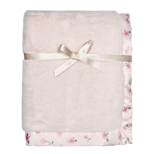 Modern Moments By Gerber Baby & Toddler Girl Plush Blanket with Satin Trim, Light Pink