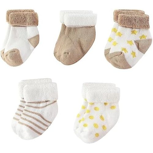 Unisex Baby Terry Socks 5-Pack for Baby boy and girl 0-12 Months Warm Cotton Socks