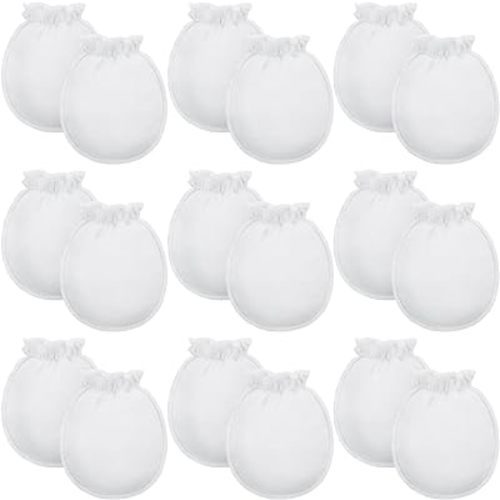 9 Pairs Newborn Baby Boys Girls Mittens 0-6 Months Infant Toddler Mittens No Scratch Solid Color Gloves