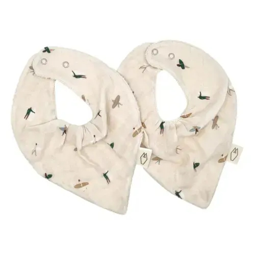 Surfer Bandana Bibs - Set of 2 | White