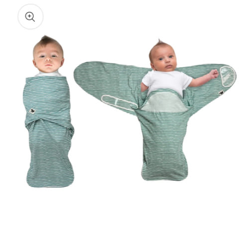 Norani Baby Snugababe Sleep Pod with Arm Inserts - Green Stripes
