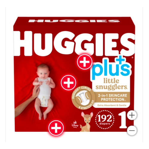 Huggies Plus Diapers Sizes 1 - 2