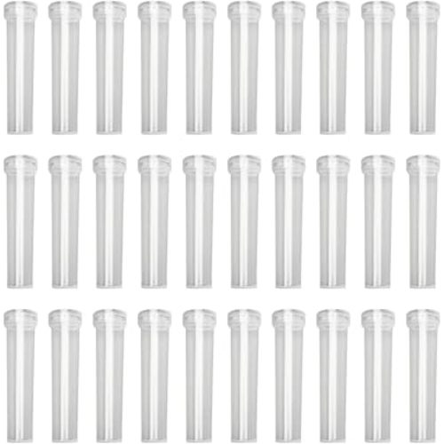 100 Pcs 2.8 Inch Plastic Flower Stem Tubes Fresh Flower Water Tubes Florist Water Vials Flower Arrangements Tubes Plant Tubes Vials with Caps