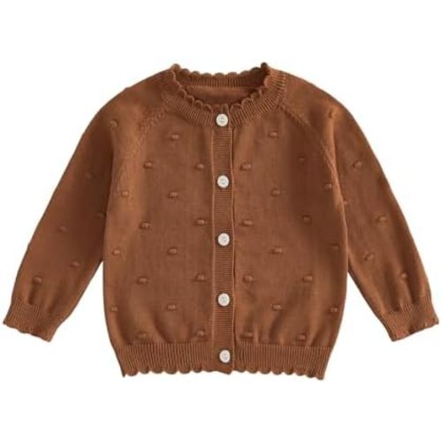 Baby Girl Cardigan Long Sleeve Button Up Sweater Toddler Girl Fall Outfits