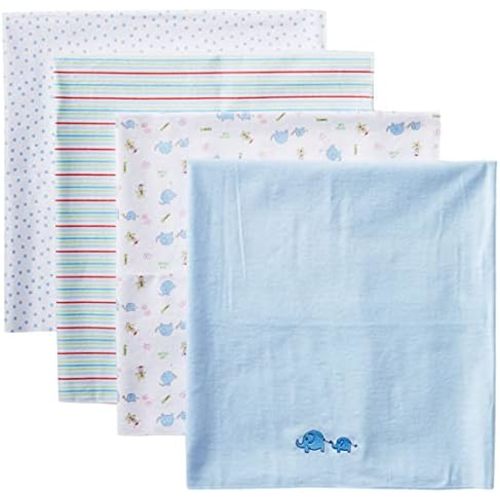 Spasilk Baby 4 Pack 100% Cotton Flannel Receiving Blanket