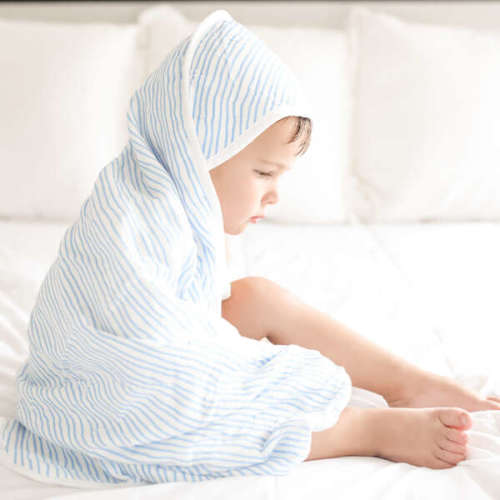 Hooded Towel Set, Blue Wave - Bamboo Little | Maisonette