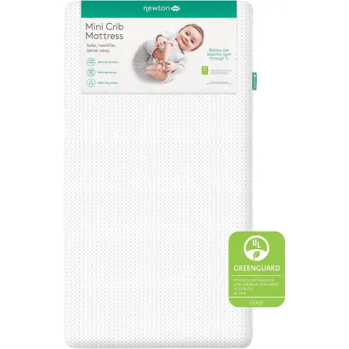 Newton Baby Mini Crib Mattress 24" x 38" - 100% Breathable Proven to Reduce Suffocation Risk, 100% Washable - Removable Cover Included, GREENGUARD Gold