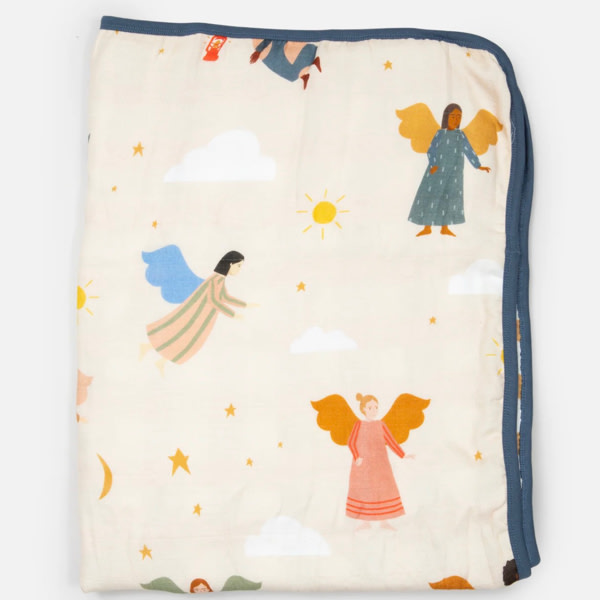 Guardian Angels Deluxe Muslin Baby Blanket Quilt