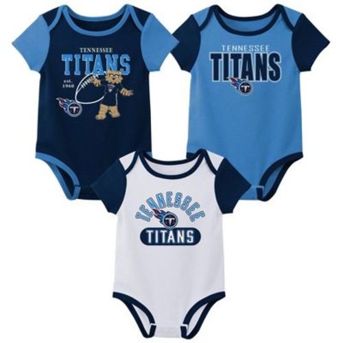 NFL Tennessee Titans Boys' White 3pk Bodysuit