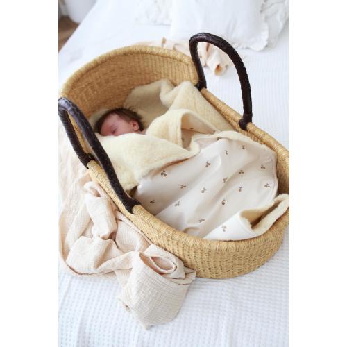 Sheep wool blanket- Lemon, 90x120 cm (35x47 inch), natural baby blanket - woolen toddler accessories,