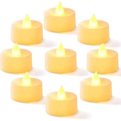 Homemory 24-Pack Flameless LED Tea Lights Candles Battery Operated, 200+Hour Fake Electric Candles TeaLights for Votive, Halloween, Ofrenda, Diya, Wedding Centerpiece Table Decor, Funeral, Christmas
