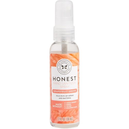 The Honest Company Plant-Based Hand Sanitizer Spray | Kills 99.9% of Germs | Hypoallergenic, Quick-drying + Moisturizing | Grapefruit Grove, 2 fl oz