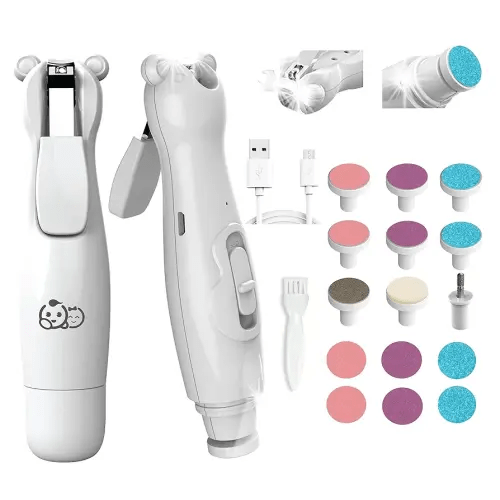 Royal Angels Rechargeable Baby Nail Clippers 20 in 1, Safe Electric Nail Trimmer, Baby Nail Kit, Additional Replacements, Newborn Toddler Toes and Fingernails, Trim and Polish (Rechargeable, Snow)