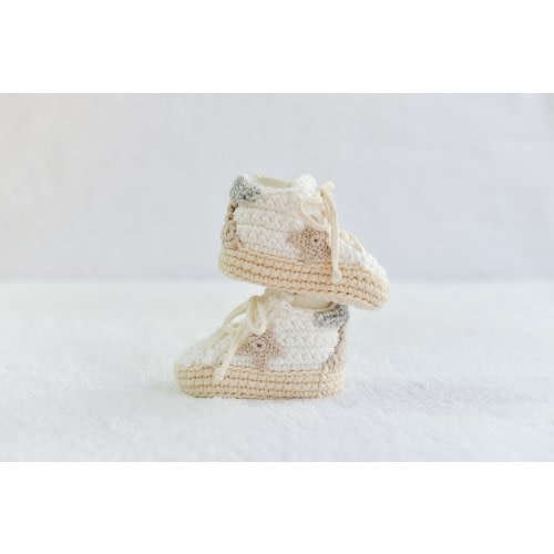 Baby sneakers Crochet Golden - Crochet baby sneakers - Baby Beanie Hat Outfit - Crochet Baby Shoes - Crochet Booties - Baby Shower Gift
