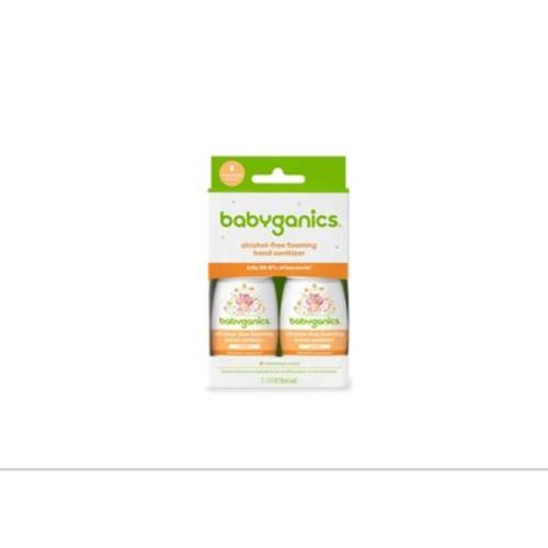 Babyganics Alcohol-Free Foaming Hand Sanitizer - 3.38 fl oz/2pk