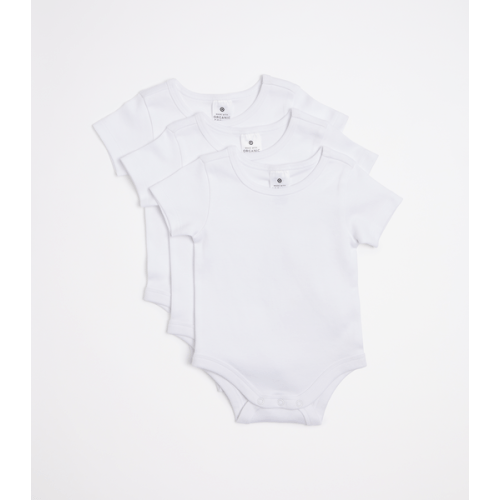 3 Pack Baby Organic Cotton Short Sleeve Bodysuits