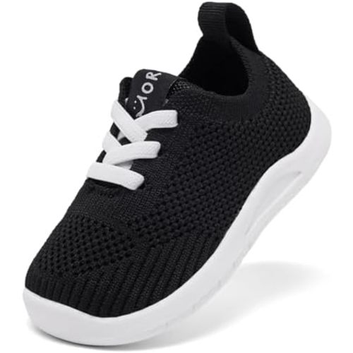MORENDL Toddler Sneakers Baby Non-Slip Lightweight Breathable Barefoot Shoes Infant Tennis Walking Shoes