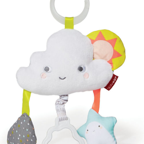 White Silver Lining Cloud Jitter Stroller Baby Toy | skiphop.com
