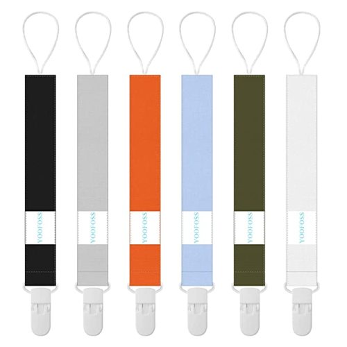 Yoofoss Pacifier Clip for Boys and Girls 6 Pack Solid Color Pacifier Holder Fits All Pacifiers & Teething Toys Modern Unisex Baby Necessary - Multicolor