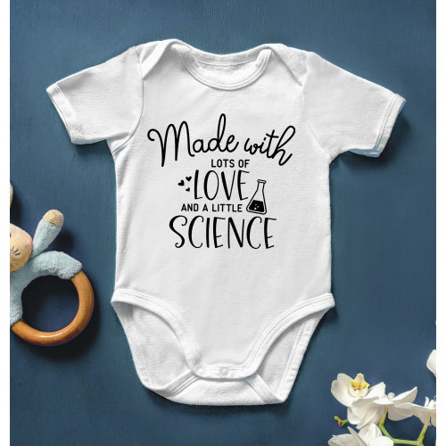 Made With Lots Of Love And Little Science Shirt, Baby Shower Gift, Baby Gift, Baby Announcement, Baby Clothes, Baby Onesi, New Baby Gift