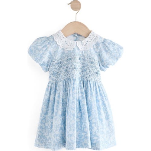 Kids' Ditsy Smocked Cotton Dress