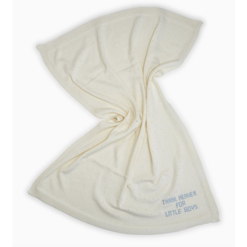 Thank Heaven Embroidered Blanket- Boys