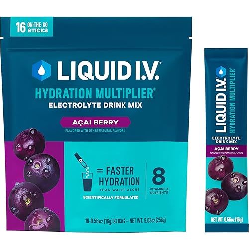Liquid I.V.® Hydration Multiplier - Acai Berry | Electrolyte Powder Drink Mix | 1 Pack (16 Servings)