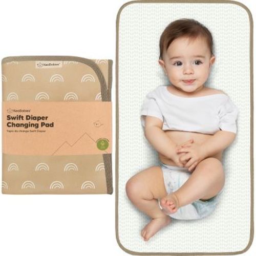 KeaBabies Swift Diaper Changing Pad, Portable Waterproof Diaper Changing Pad for Baby, Travel Changing Pad for Diaper Bag (Rainbow)