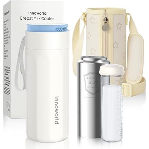 Portable Breast Milk Cooler with 11oz Baby Bottle and Carrier Bag
