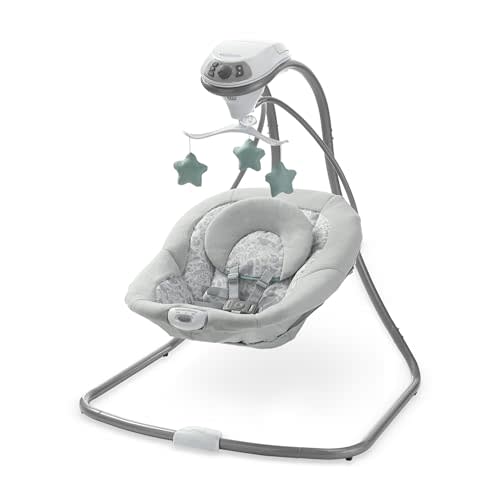 Graco Simple Sway Baby Swing, Side‑to‑Side Motion, Infant Swing with 6 Speeds, Vibration, Ivy