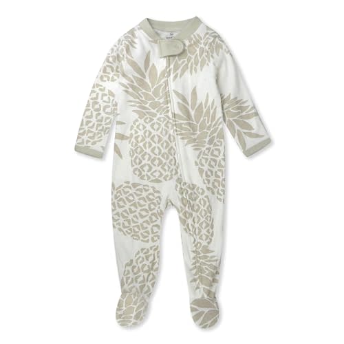 HonestBaby Sleep & Play Footed One-Piece Pajama Sleeper 100% Organic Cotton, Baby Boys