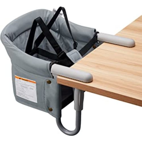 Hook On Chair, VEEYOO Clip On High Chair Folding Fast Table Chair with Storage Bag, Portable Baby Feeding Seat Attach to Table for Home and Travel