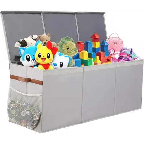 Extra Large Sturdy Toy Box, 40"x16"x14" Stuffed Animal Storage Bins with Lids, Collapsible Clothes Toy Chest Bins for Boys, Girls,Toddlers, Living Room Area Basket Organization and Storage