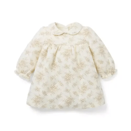 Baby Cream And Sugar Floral Toile Baby Quilted Floral Toile Dress by Janie and Jack