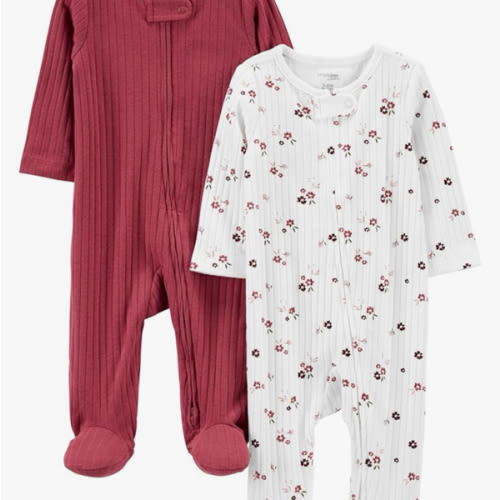 Simple Joys by Carter's unisex baby 2-pack 2-way Zip Textured Sleep and Play