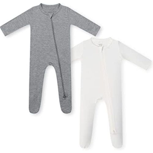 HAPIU Rayon from Bamboo Baby Footed Pajamas, 2 Way Zipper YKK, Footie for Baby Boy Girls, Newborn-24 Months