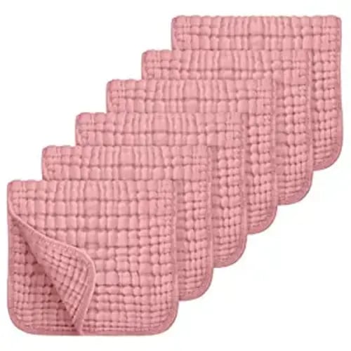Looxii Muslin Burp Cloths 100% Cotton Muslin Cloths Large 20''x10'' Extra Soft and Absorbent 6 Pack Baby Burping Cloth (Bean Paste)