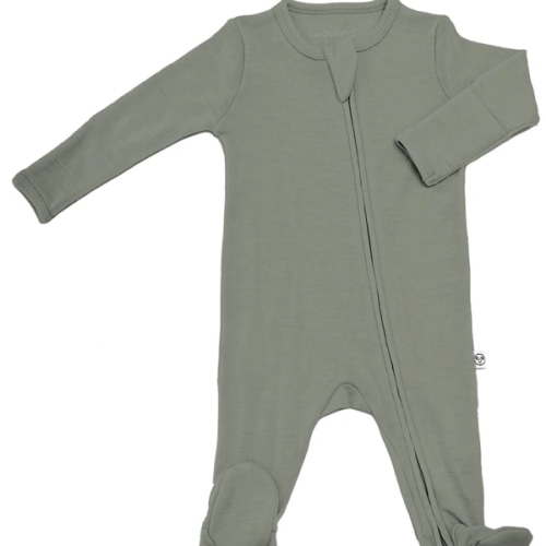 Footie Pajamas, Merino Wool, Sage