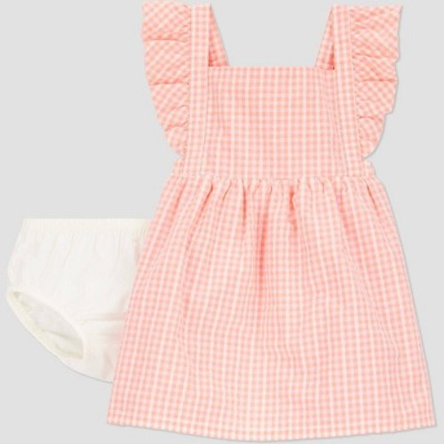 Carter's Just One You®️ Baby Girls' Gingham Dress - Peach Newborn