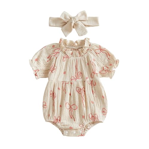 Twopumpkin Baby Girl Bubble Romper Newborn Ruffle Sleeveless Toddler Onesie Summer Outfit 0 3 6 9 12 18 Month Cute Clothes